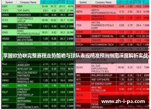 掌握欧协联完整赛程走势前瞻与球队表现精准预测指南深度解析实战